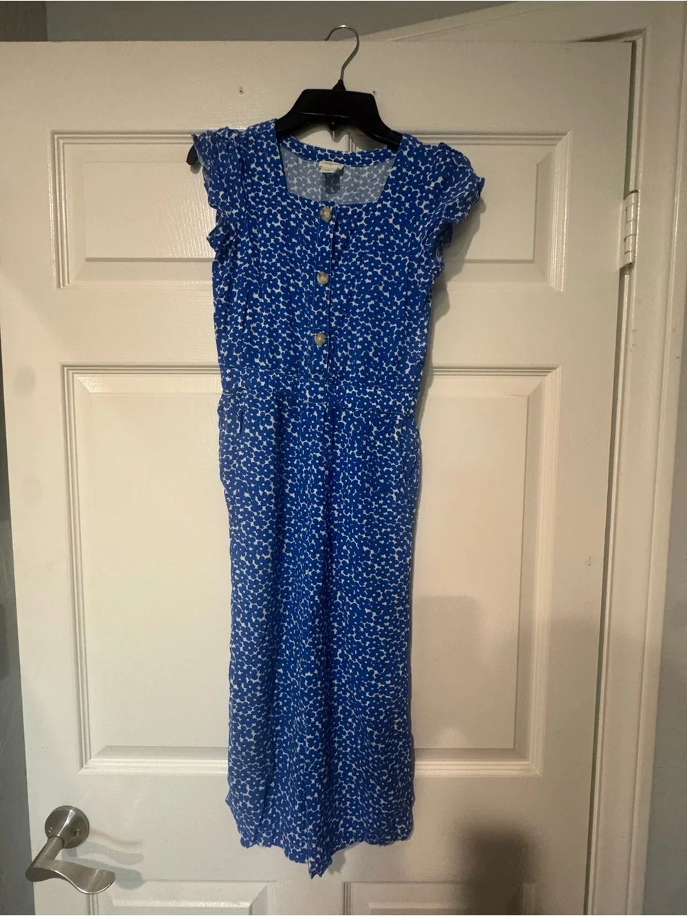 Blue Floral Button-Front girl’s romper